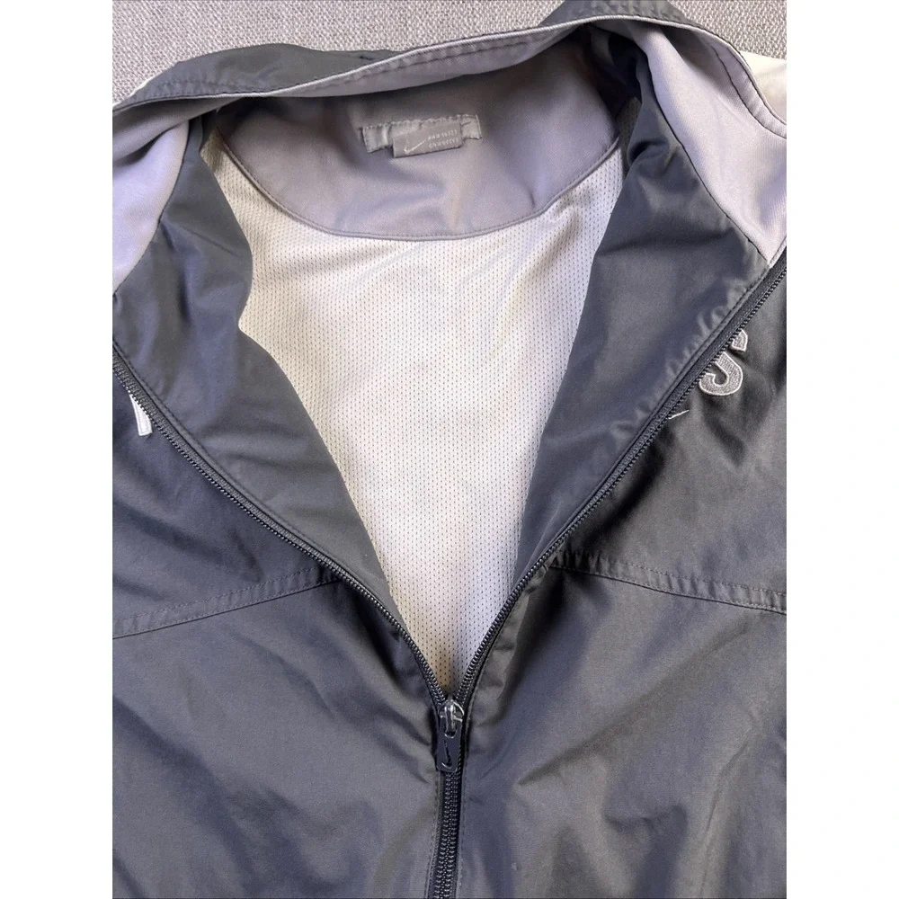 Vintage Nike Track Jacket Women's L 14-16 Full Zip Spellout 90s Gray Gym‎ Train